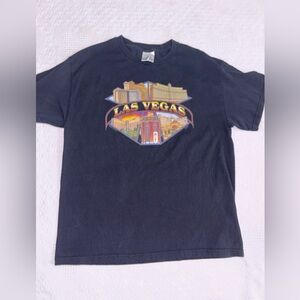 Vintage Las Vegas Strip Graphic Tshirt Size Large Black Tennessee River Y2K